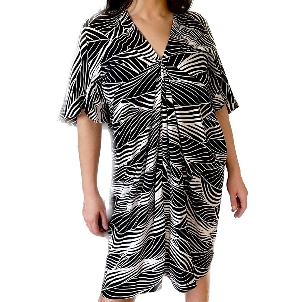 Worthington - Black and white leaf print dress NWT Medium